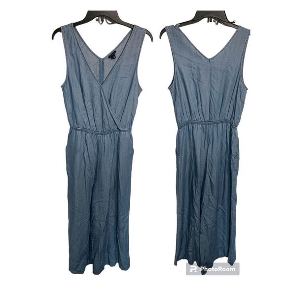 Who What Wear Wide Leg Denim Jumpsuit - Picture 1 of 7